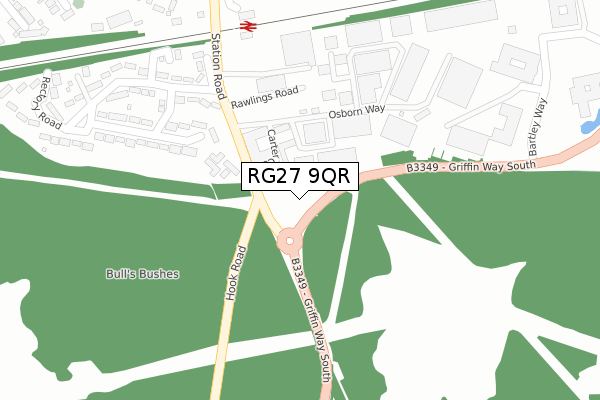 RG27 9QR map - large scale - OS Open Zoomstack (Ordnance Survey) RG27 9QR map - large scale - OS Open Zoomstack (Ordnance Survey)