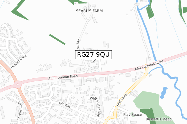 RG27 9QU map - large scale - OS Open Zoomstack (Ordnance Survey) RG27 9QU map - large scale - OS Open Zoomstack (Ordnance Survey)