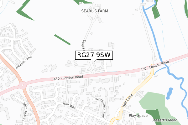 RG27 9SW map - large scale - OS Open Zoomstack (Ordnance Survey)