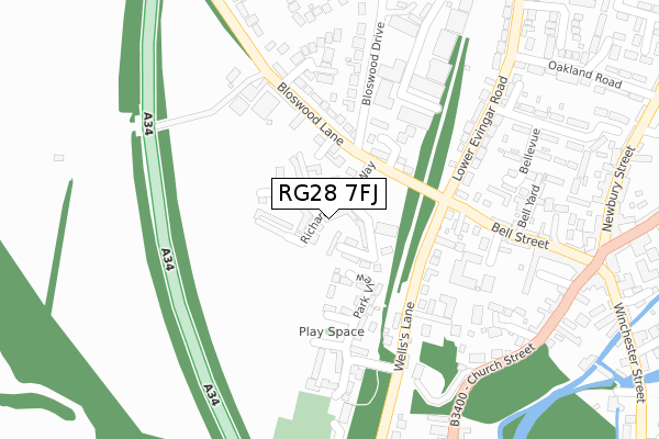RG28 7FJ map - large scale - OS Open Zoomstack (Ordnance Survey) RG28 7FJ map - large scale - OS Open Zoomstack (Ordnance Survey)