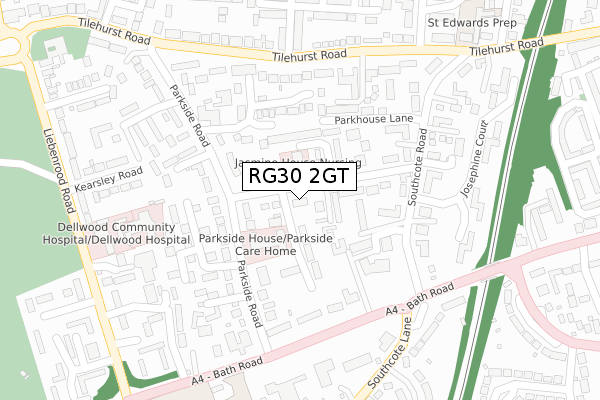 RG30 2GT map - large scale - OS Open Zoomstack (Ordnance Survey)
