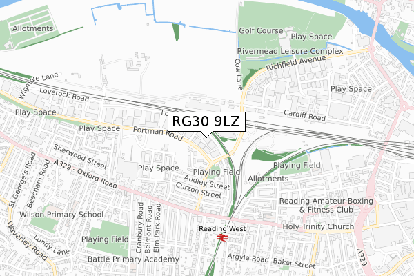 RG30 9LZ map - small scale - OS Open Zoomstack (Ordnance Survey) RG30 9LZ map - small scale - OS Open Zoomstack (Ordnance Survey)
