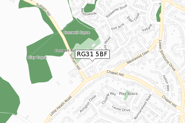 RG31 5BF map - large scale - OS Open Zoomstack (Ordnance Survey) RG31 5BF map - large scale - OS Open Zoomstack (Ordnance Survey)