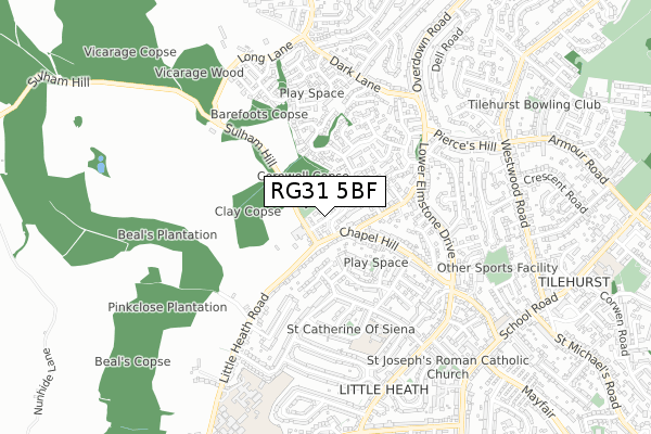RG31 5BF map - small scale - OS Open Zoomstack (Ordnance Survey) RG31 5BF map - small scale - OS Open Zoomstack (Ordnance Survey)