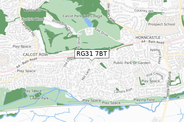 RG31 7BT map - small scale - OS Open Zoomstack (Ordnance Survey)