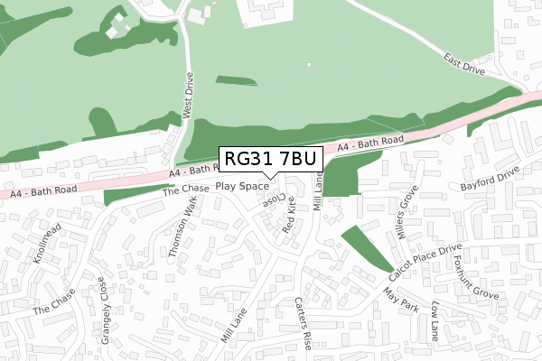 RG31 7BU map - large scale - OS Open Zoomstack (Ordnance Survey) RG31 7BU map - large scale - OS Open Zoomstack (Ordnance Survey)