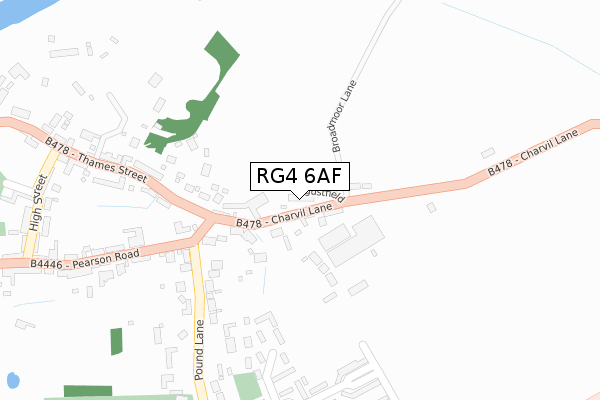 RG4 6AF map - large scale - OS Open Zoomstack (Ordnance Survey)