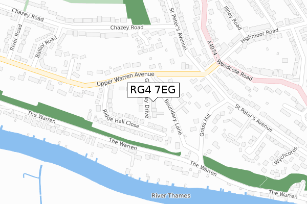 RG4 7EG map - large scale - OS Open Zoomstack (Ordnance Survey)