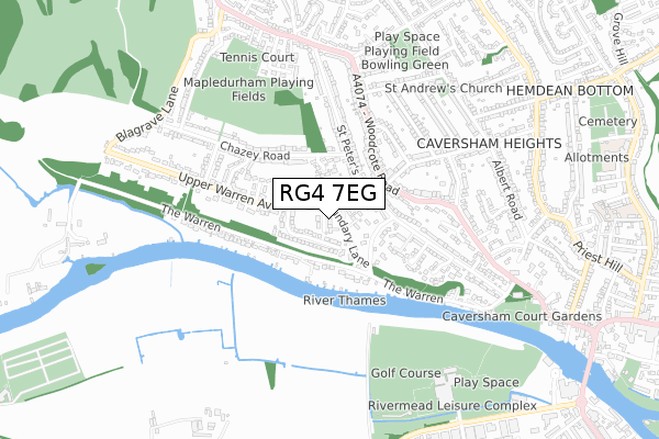 RG4 7EG map - small scale - OS Open Zoomstack (Ordnance Survey) RG4 7EG map - small scale - OS Open Zoomstack (Ordnance Survey)