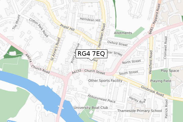 RG4 7EQ map - large scale - OS Open Zoomstack (Ordnance Survey)