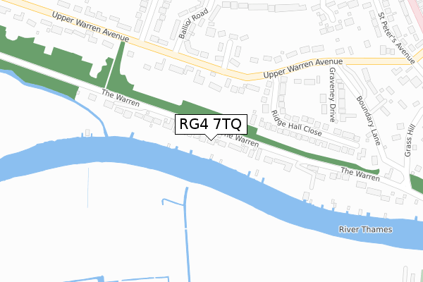 RG4 7TQ map - large scale - OS Open Zoomstack (Ordnance Survey)