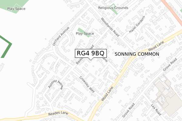 RG4 9BQ map - large scale - OS Open Zoomstack (Ordnance Survey)