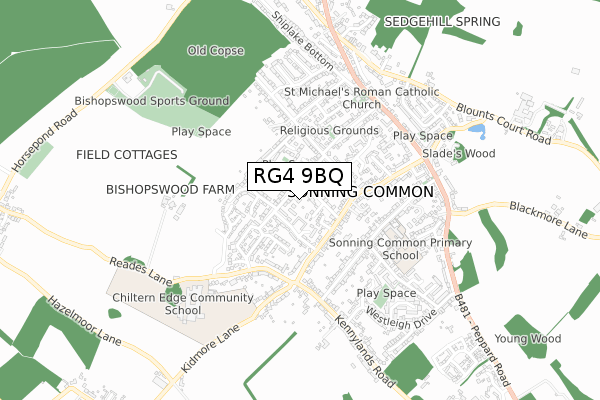 RG4 9BQ map - small scale - OS Open Zoomstack (Ordnance Survey)