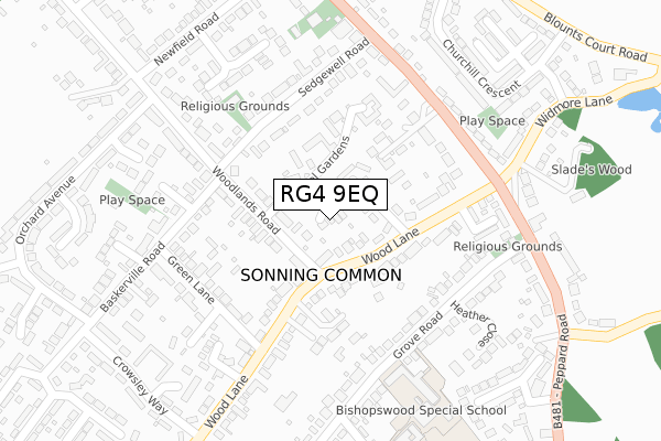 RG4 9EQ map - large scale - OS Open Zoomstack (Ordnance Survey)