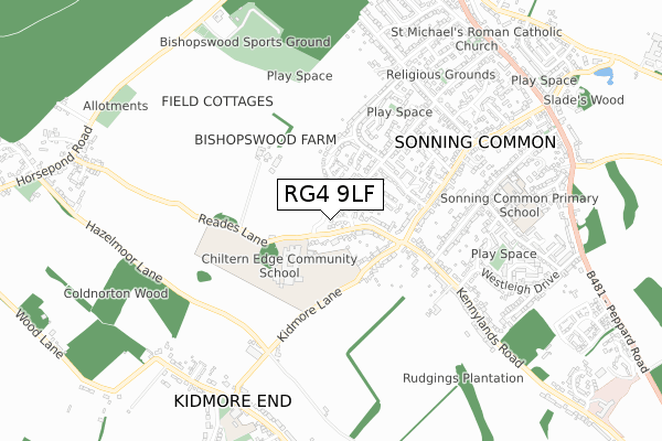 RG4 9LF map - small scale - OS Open Zoomstack (Ordnance Survey)