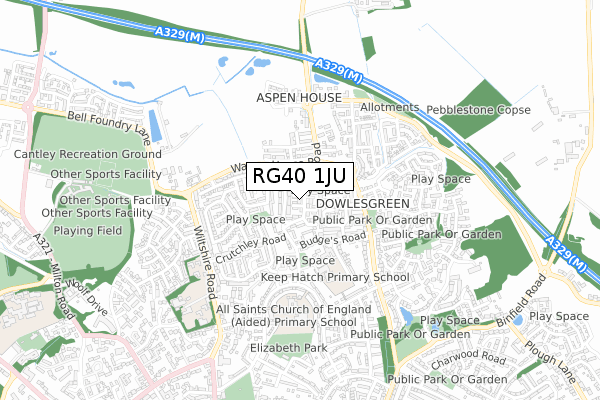 RG40 1JU map - small scale - OS Open Zoomstack (Ordnance Survey) RG40 1JU map - small scale - OS Open Zoomstack (Ordnance Survey)