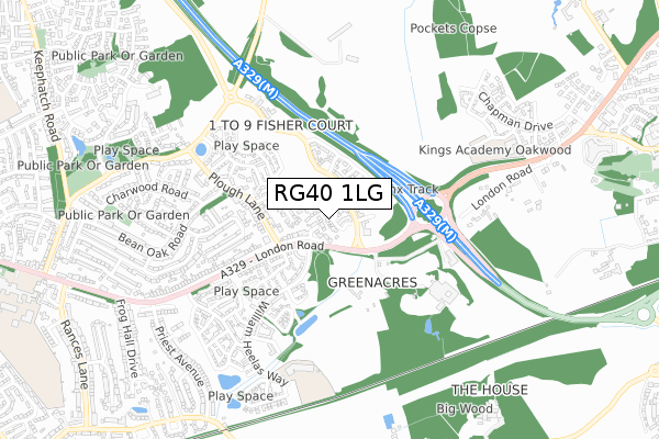 RG40 1LG map - small scale - OS Open Zoomstack (Ordnance Survey) RG40 1LG map - small scale - OS Open Zoomstack (Ordnance Survey)