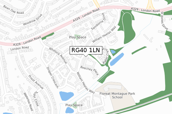 RG40 1LN map - large scale - OS Open Zoomstack (Ordnance Survey) RG40 1LN map - large scale - OS Open Zoomstack (Ordnance Survey)
