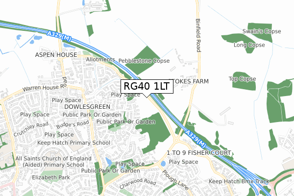 RG40 1LT map - small scale - OS Open Zoomstack (Ordnance Survey) RG40 1LT map - small scale - OS Open Zoomstack (Ordnance Survey)