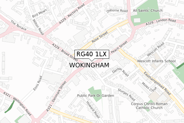 RG40 1LX map - large scale - OS Open Zoomstack (Ordnance Survey) RG40 1LX map - large scale - OS Open Zoomstack (Ordnance Survey)
