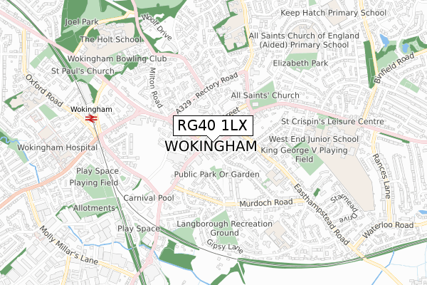 RG40 1LX map - small scale - OS Open Zoomstack (Ordnance Survey) RG40 1LX map - small scale - OS Open Zoomstack (Ordnance Survey)