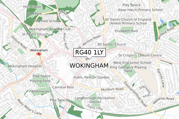 RG40 1LY map - small scale - OS Open Zoomstack (Ordnance Survey) RG40 1LY map - small scale - OS Open Zoomstack (Ordnance Survey)