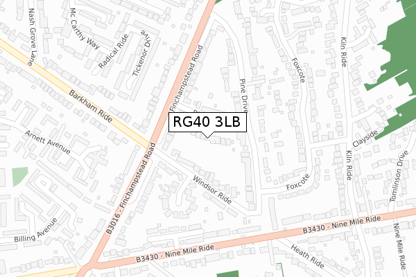 RG40 3LB map - large scale - OS Open Zoomstack (Ordnance Survey)