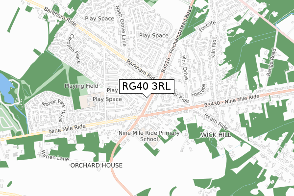 RG40 3RL map - small scale - OS Open Zoomstack (Ordnance Survey)