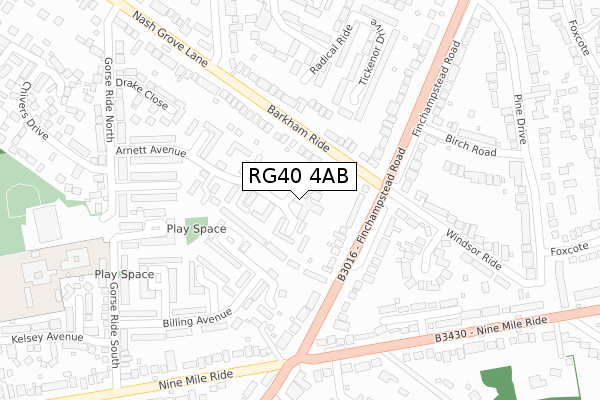 RG40 4AB map - large scale - OS Open Zoomstack (Ordnance Survey)