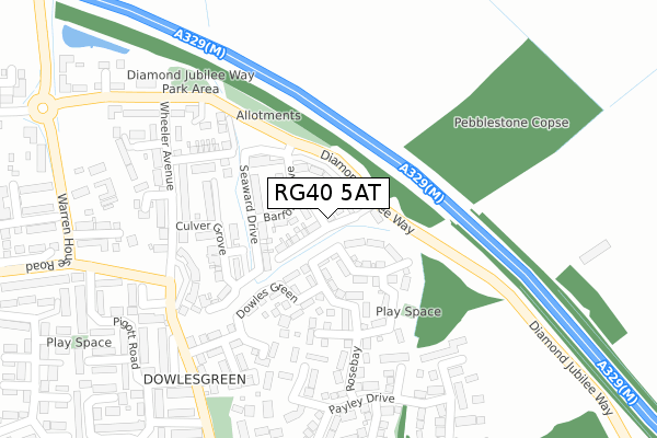 RG40 5AT map - large scale - OS Open Zoomstack (Ordnance Survey)