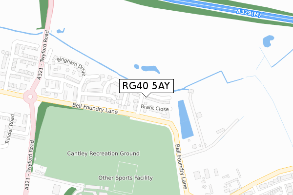 RG40 5AY map - large scale - OS Open Zoomstack (Ordnance Survey)