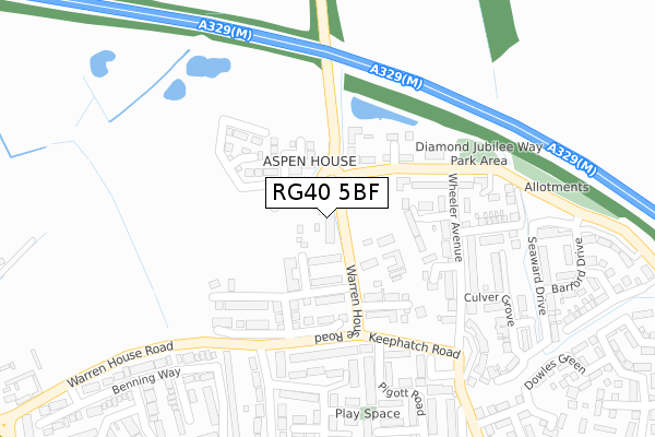 RG40 5BF map - large scale - OS Open Zoomstack (Ordnance Survey) RG40 5BF map - large scale - OS Open Zoomstack (Ordnance Survey)