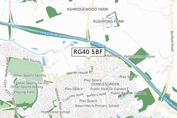 RG40 5BF map - small scale - OS Open Zoomstack (Ordnance Survey) RG40 5BF map - small scale - OS Open Zoomstack (Ordnance Survey)