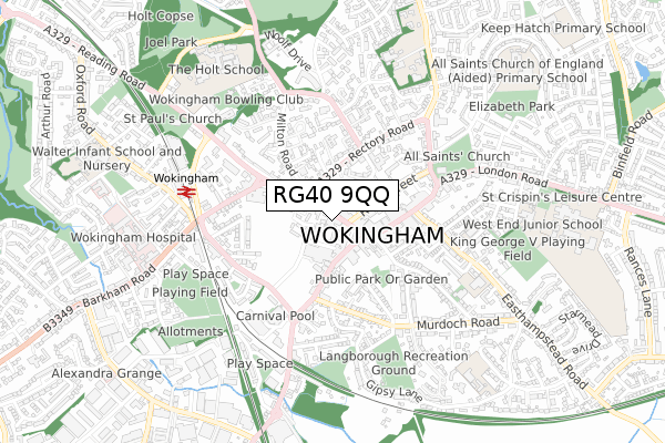 RG40 9QQ map - small scale - OS Open Zoomstack (Ordnance Survey) RG40 9QQ map - small scale - OS Open Zoomstack (Ordnance Survey)