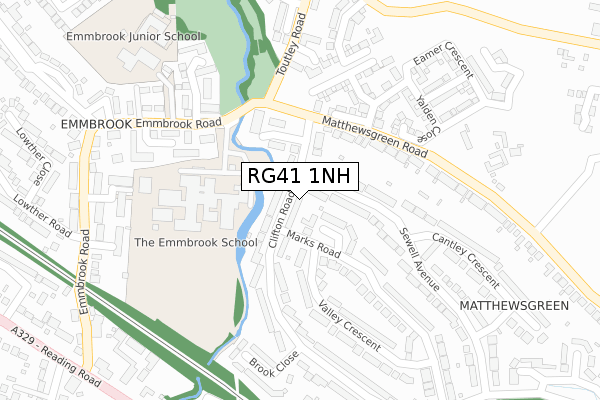 RG41 1NH map - large scale - OS Open Zoomstack (Ordnance Survey)