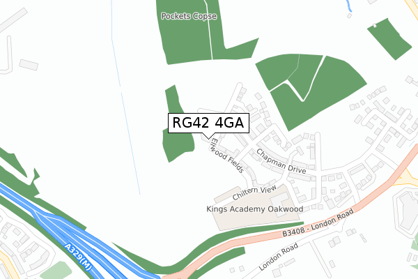 RG42 4GA map - large scale - OS Open Zoomstack (Ordnance Survey)