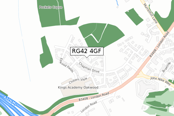 RG42 4GF map - large scale - OS Open Zoomstack (Ordnance Survey)