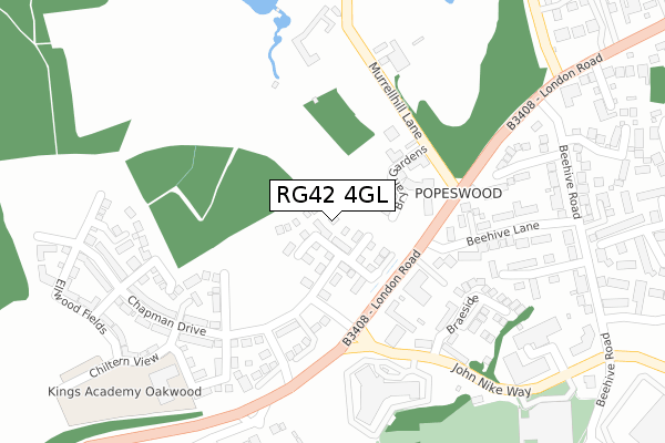 RG42 4GL map - large scale - OS Open Zoomstack (Ordnance Survey)