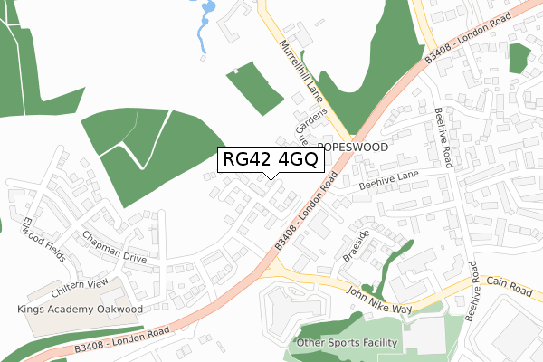 RG42 4GQ map - large scale - OS Open Zoomstack (Ordnance Survey)