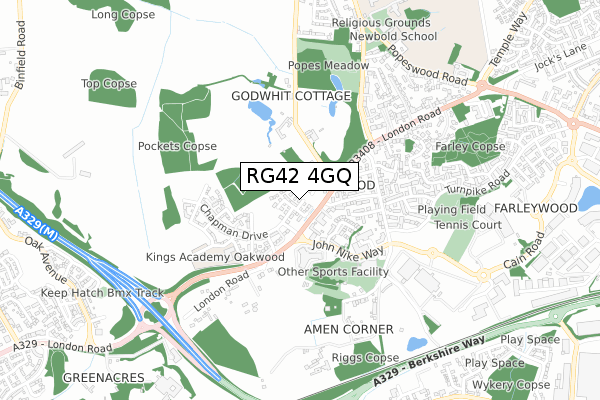 RG42 4GQ map - small scale - OS Open Zoomstack (Ordnance Survey)