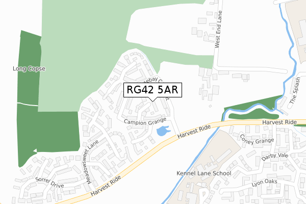 RG42 5AR map - large scale - OS Open Zoomstack (Ordnance Survey)