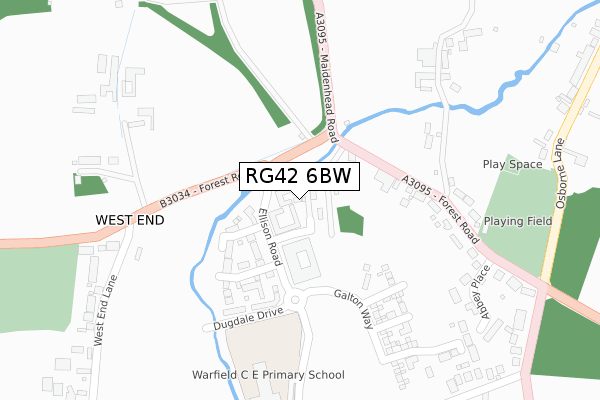 RG42 6BW map - large scale - OS Open Zoomstack (Ordnance Survey) RG42 6BW map - large scale - OS Open Zoomstack (Ordnance Survey)