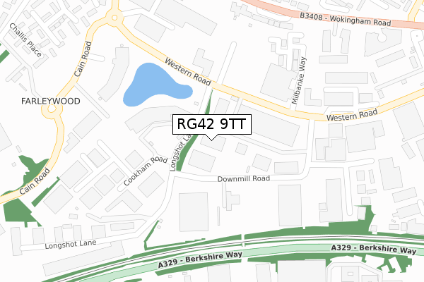 RG42 9TT map - large scale - OS Open Zoomstack (Ordnance Survey)