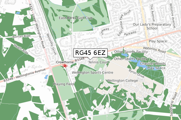 RG45 6EZ map - small scale - OS Open Zoomstack (Ordnance Survey)