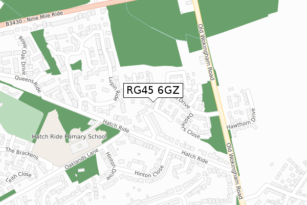 RG45 6GZ map - large scale - OS Open Zoomstack (Ordnance Survey)