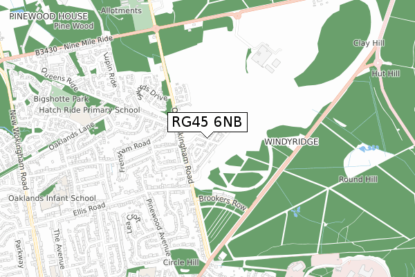 RG45 6NB map - small scale - OS Open Zoomstack (Ordnance Survey)