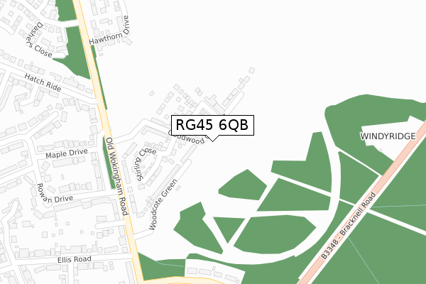 RG45 6QB map - large scale - OS Open Zoomstack (Ordnance Survey)