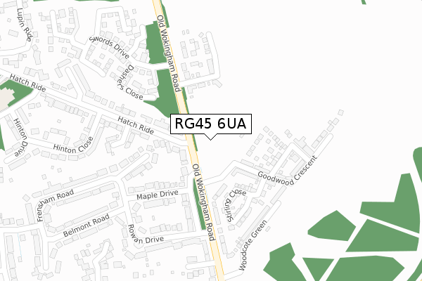 RG45 6UA map - large scale - OS Open Zoomstack (Ordnance Survey)