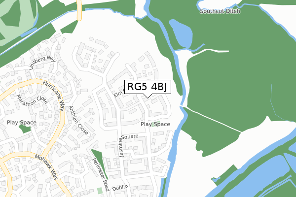 RG5 4BJ map - large scale - OS Open Zoomstack (Ordnance Survey)