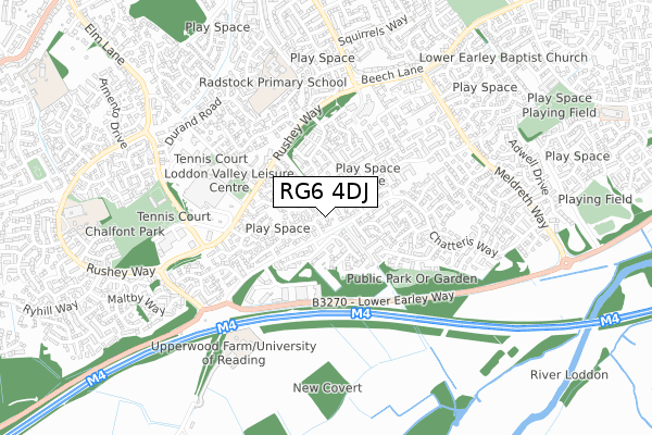 RG6 4DJ map - small scale - OS Open Zoomstack (Ordnance Survey)
